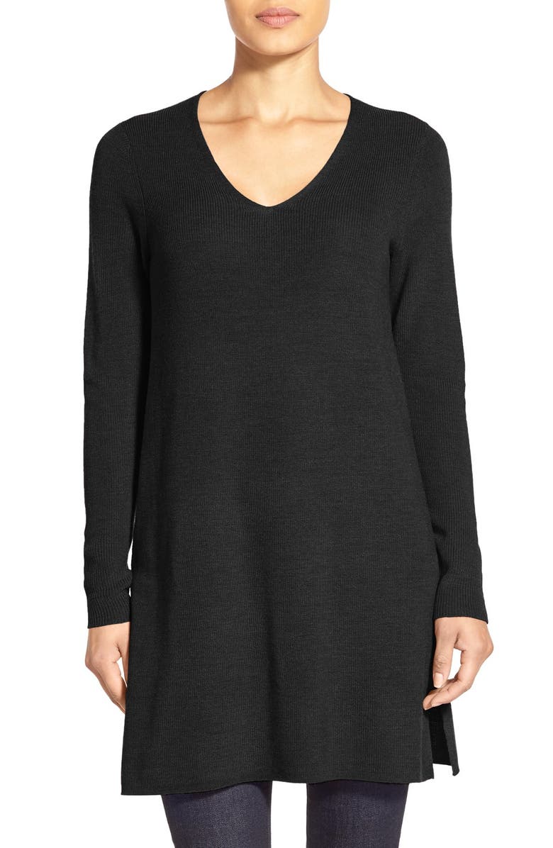Eileen Fisher V Neck Merino Wool Tunic Sweater Nordstrom