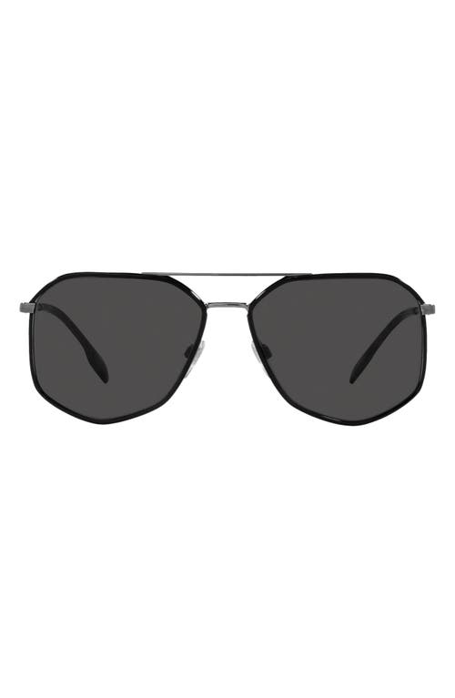 burberry 58mm Aviator Sunglasses in Dark Grey at Nordstrom