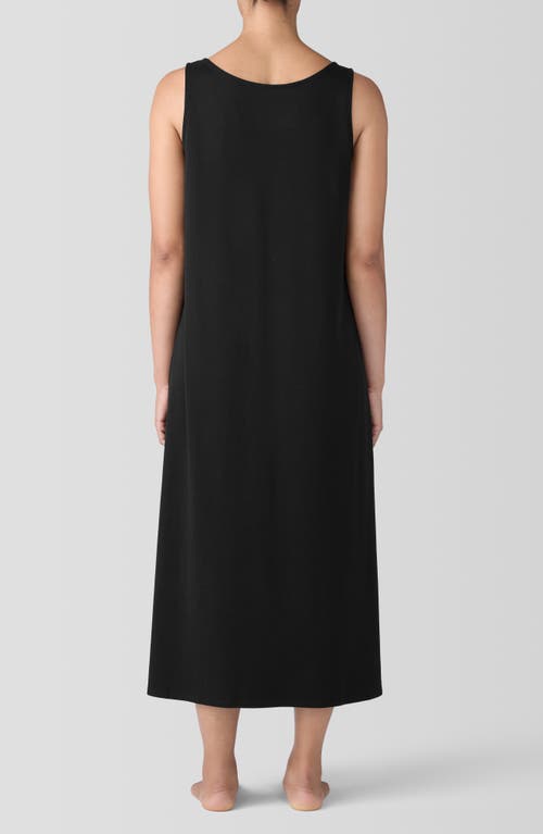 Shop Eileen Fisher Sleep Sleeveless Organic Cotton Maxi Dress In Black