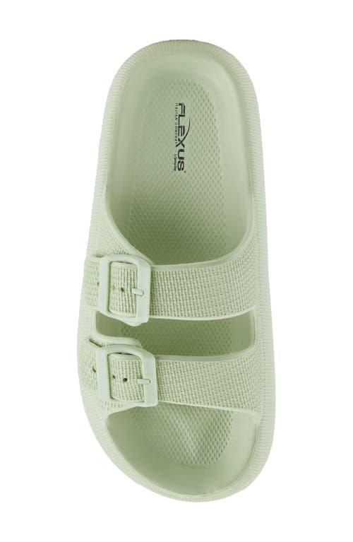 Flexus By Spring Step Bubbles Waterproof Slide Sandal In Light Green