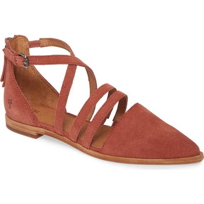Frye Kenzie Pointy Toe Flat, Red