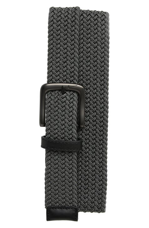  Nike Men's G-Flex Woven Stretch Golf Belt, Dark Gray