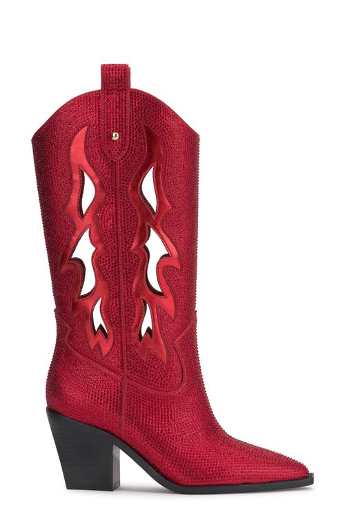 Shop Jessica Simpson Ginika Pointed Toe Western Boot In Red Muse