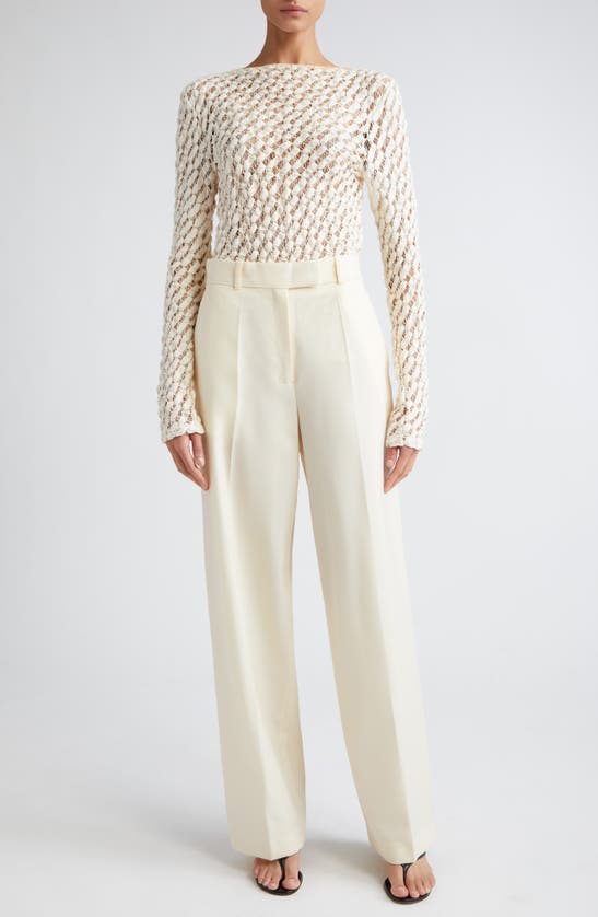 Shop Rohe Boatneck Cotton Blend Lace Top In Cream
