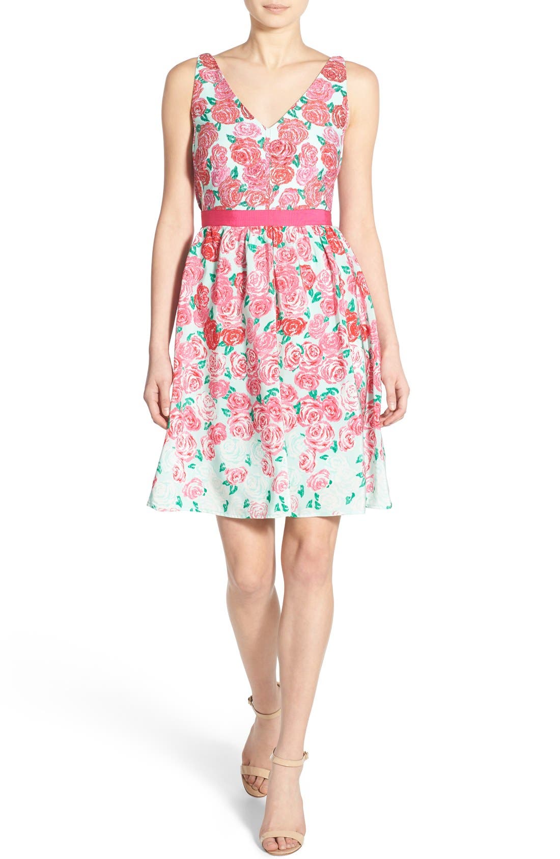 Vineyard Vines Run For The Roses Silk Fit Flare Dress Nordstrom   Cc7c94c7 3509 45d2 9442 2da0eae2cc09 