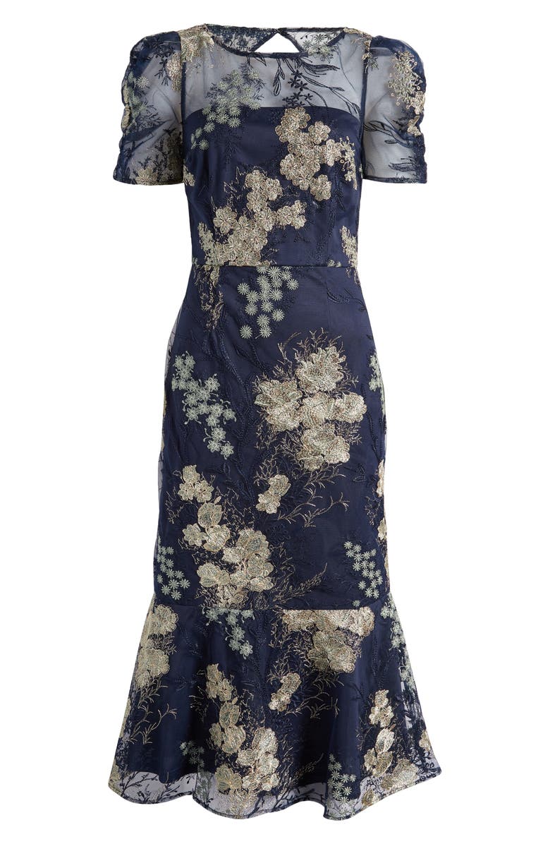 JS Collections Hope Floral Embroidered Flounce Hem Dress | Nordstrom