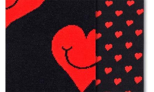 Shop Happy Socks Assorted 2-pack I Heart You Socks Gift Box In Red/black