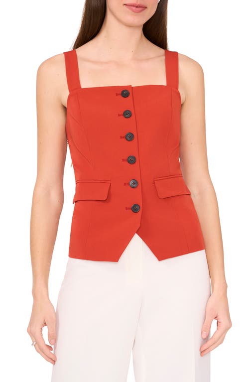 Shop Halogenr Halogen(r) Sleeveless Button-up Bustier Top In Red Umber Brown