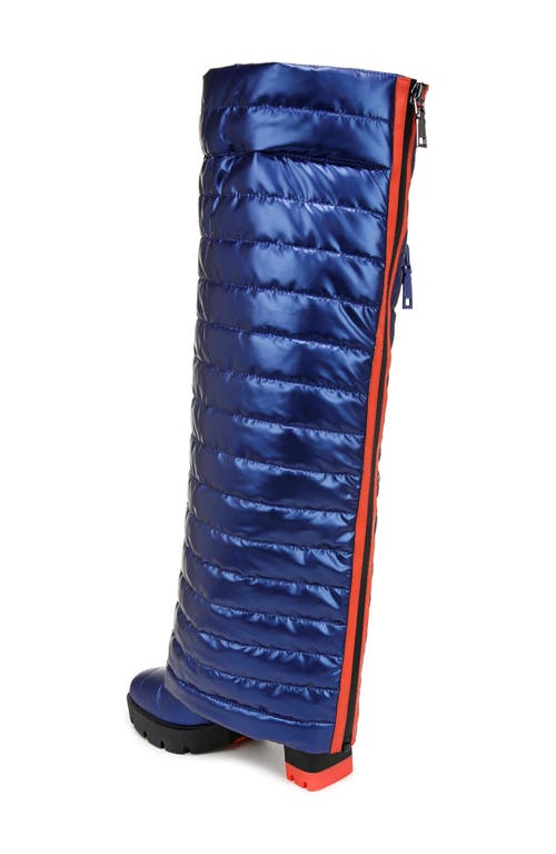 Naturalizer X Think Royln Crosswalk Zip Puffer Boot In Electric Blue