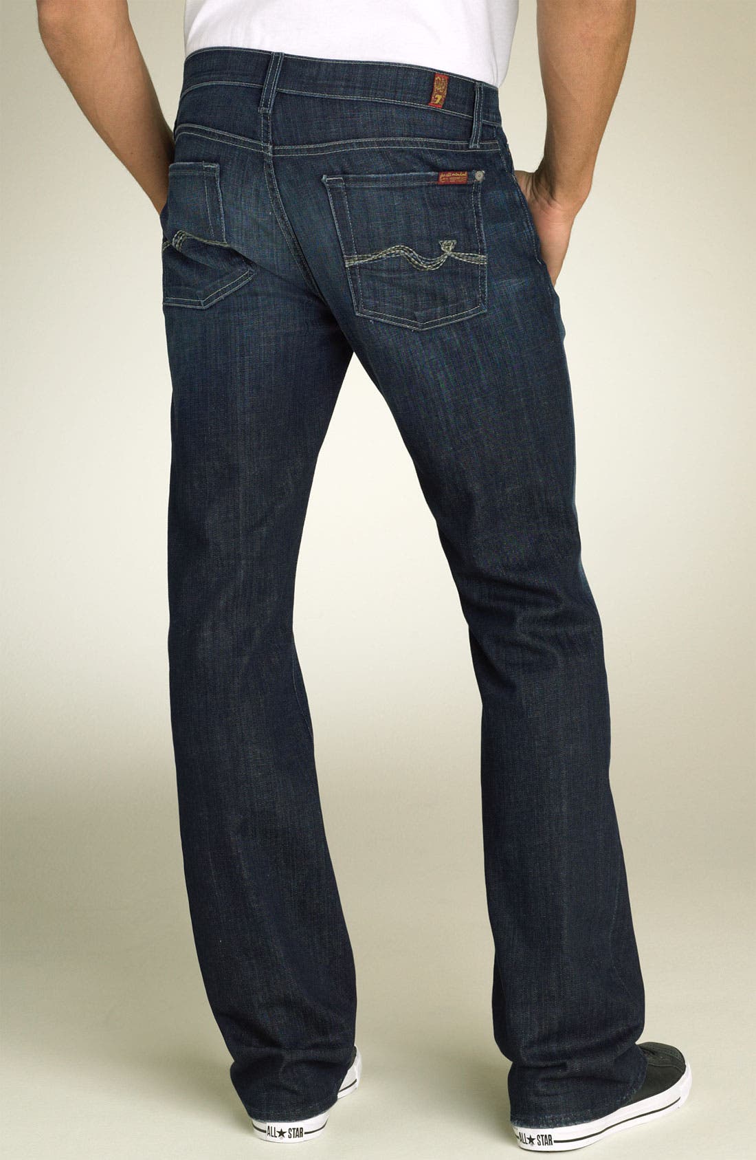 jeans with squiggle on back pocket