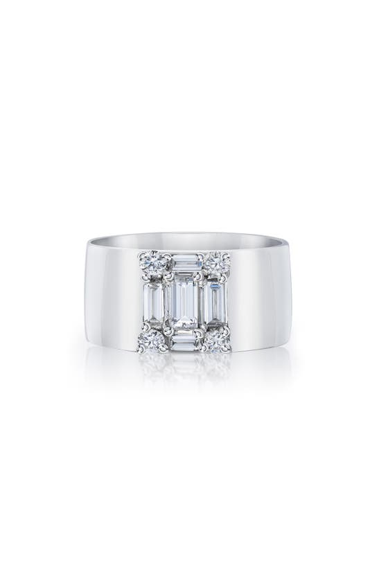 Shop Mindi Mond Clarity Diamond Cigar Band Ring In 18k White Gold