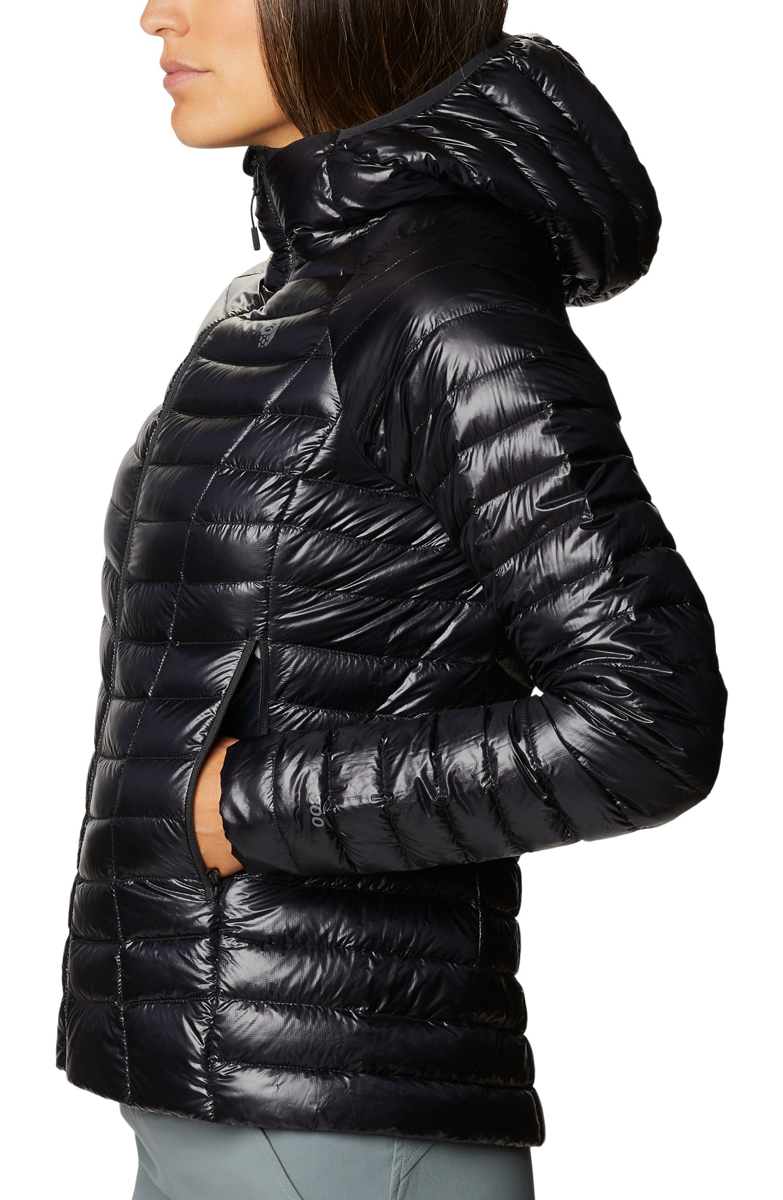 Mountain Equipment Mountain Hardwear Down Jacket Women's Size XL Black Detachable Hood Equipment 