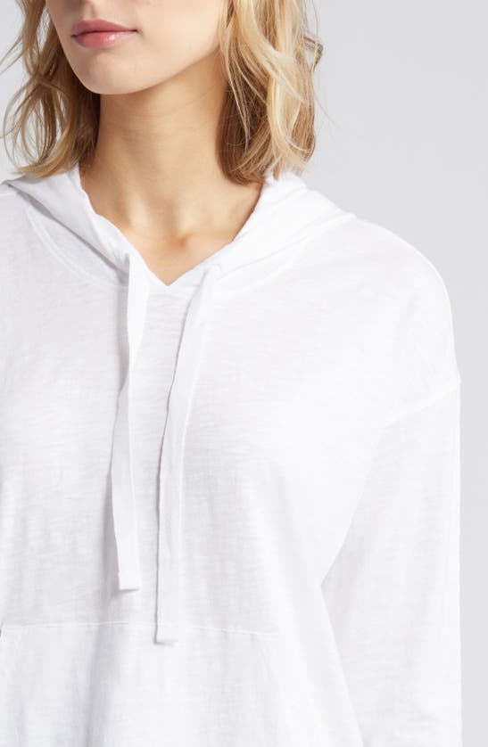 Shop Caslon (r) Organic Cotton Hoodie In White