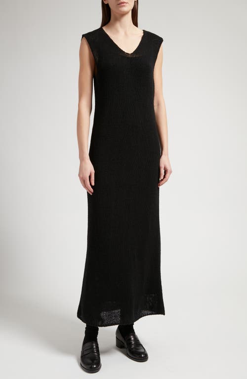 The Row Folosa Sleeveless Mulberry Silk Maxi Sweater Dress Black at Nordstrom,