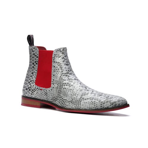 Carlos Santana Mantra Chelsea Boot In White Snake