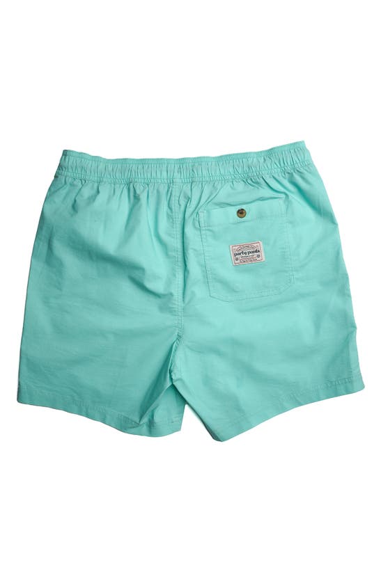 Party Pants Solid Vintage Volley Swim Shorts In Mint Green