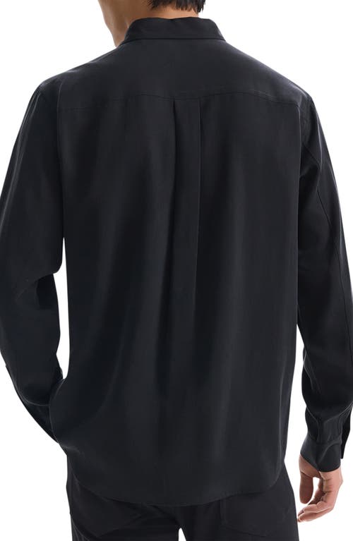Theory Noll Np.fluid Long Sleeve Button-up Shirt In Black - 001