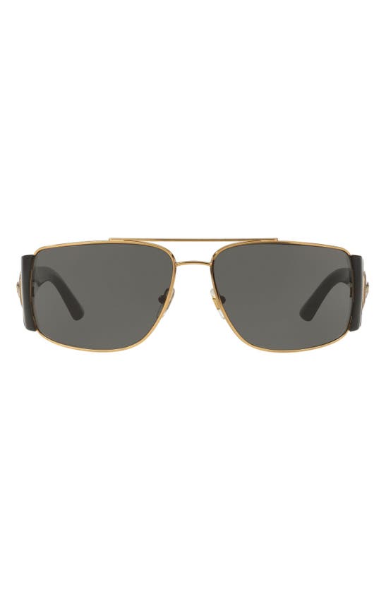 VERSACE MEDUSA MEDALLION 63MM WRAP SUNGLASSES,VE216363-X