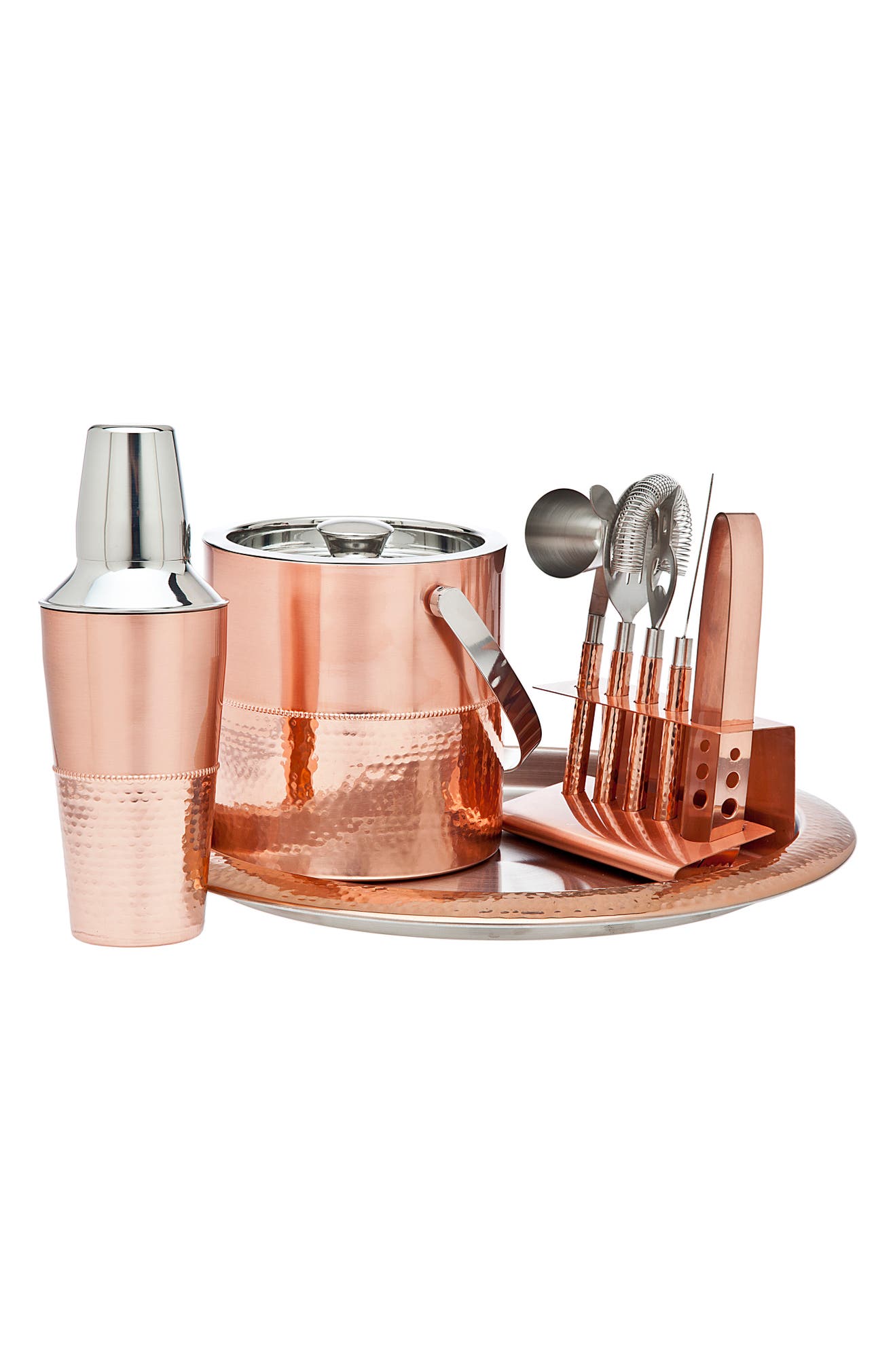 GODINGER 9-Piece Copper Finish Bar Set, Main, color, COPPER
