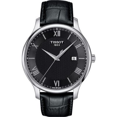 Tissot Tradition Leather Strap Watch, 42Mm