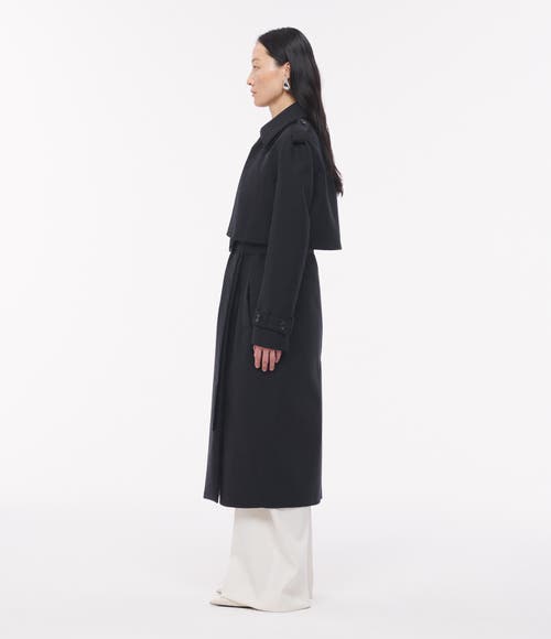 Shop Another Tomorrow Convertible Trench In Black/ivory