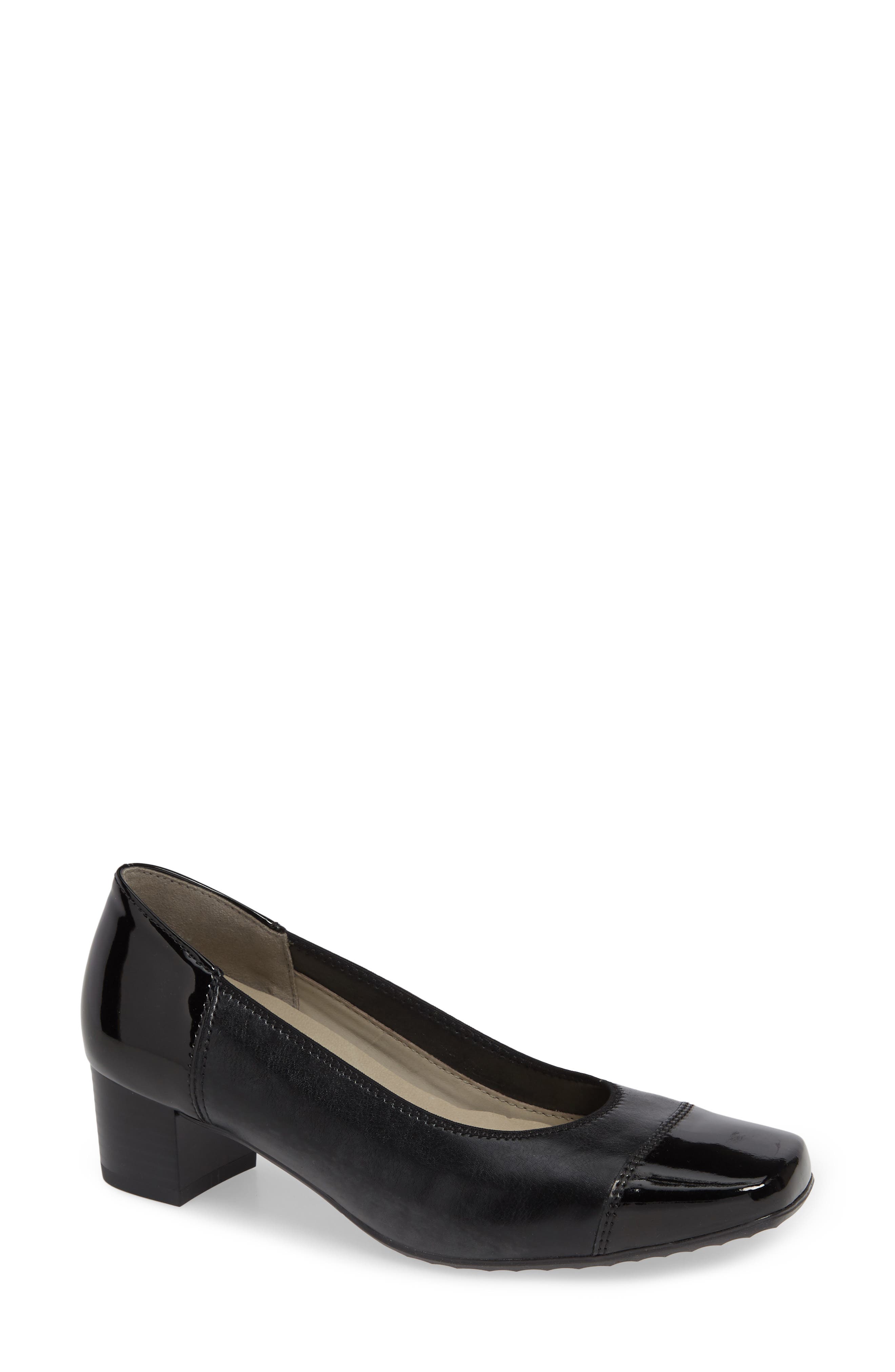 Ara Evan Cap Toe Pump, Black