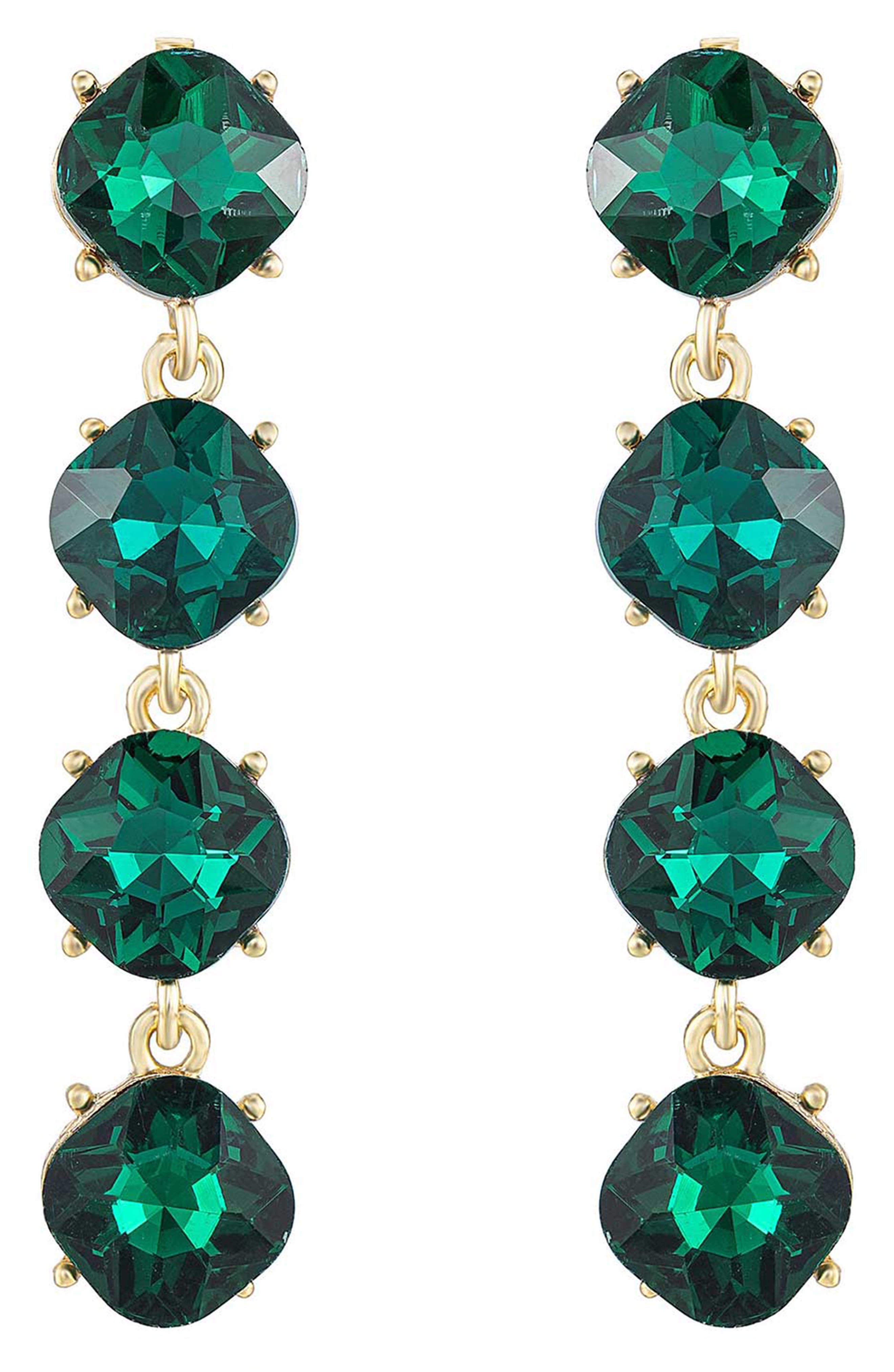 Emerald Green Prom Earrings