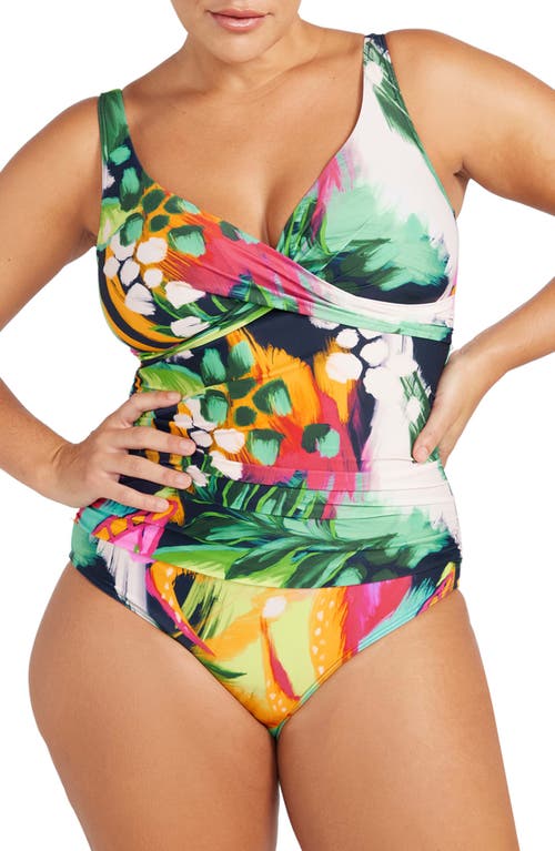 Shop Artesands Chelona Delacroix One-piece Swimsuit In Navy