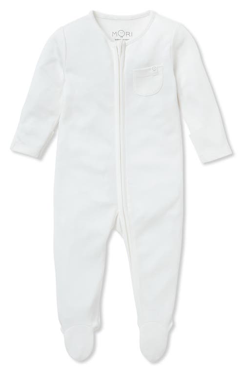 MORI Clever Zip Footie White at Nordstrom,