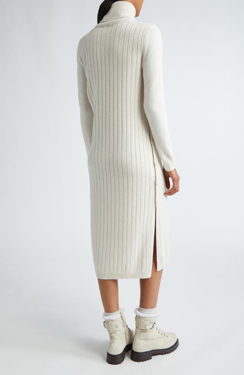 Shop Eleventy Long Sleeve Virgin Wool & Cashmere Turtleneck Sweater Dress In Sand