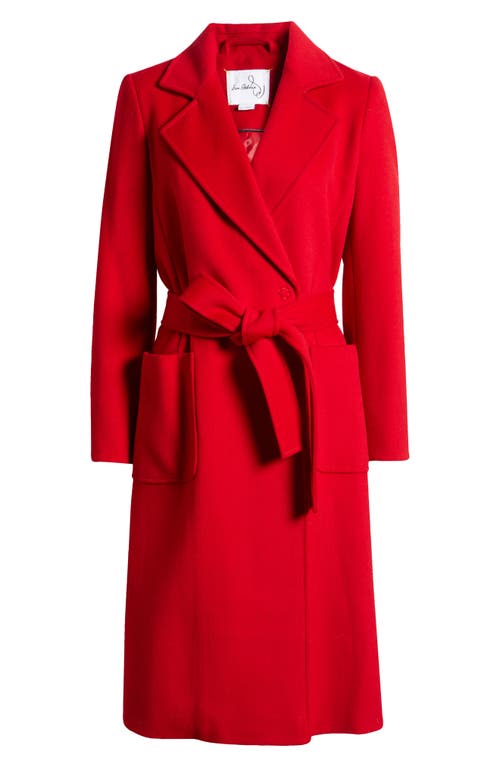 Shop Sam Edelman Wool Blend Wrap Coat In Crimson Red