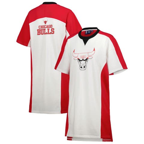 Boston Red Sox Lusso Women's Nettie Raglan Half-Sleeve Tri-Blend T-Shirt  Dress - White