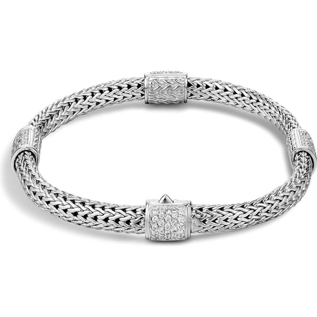 John Hardy Diamond Pavé Stations Chain Bracelet In Silver/diamond