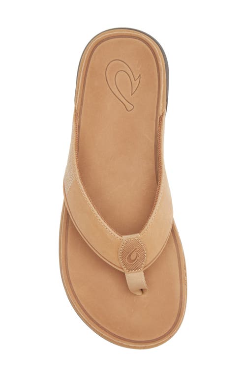 Shop Olukai Tuahine Waterproof Flip Flop In Golden Sand/golden Sand