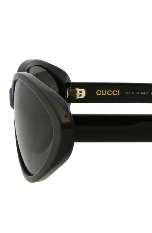 Shop Gucci 67mm Cat Eye Sunglasses In Black Black Grey