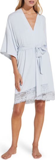 Eberjey Rosalia Lace Trim Short Robe