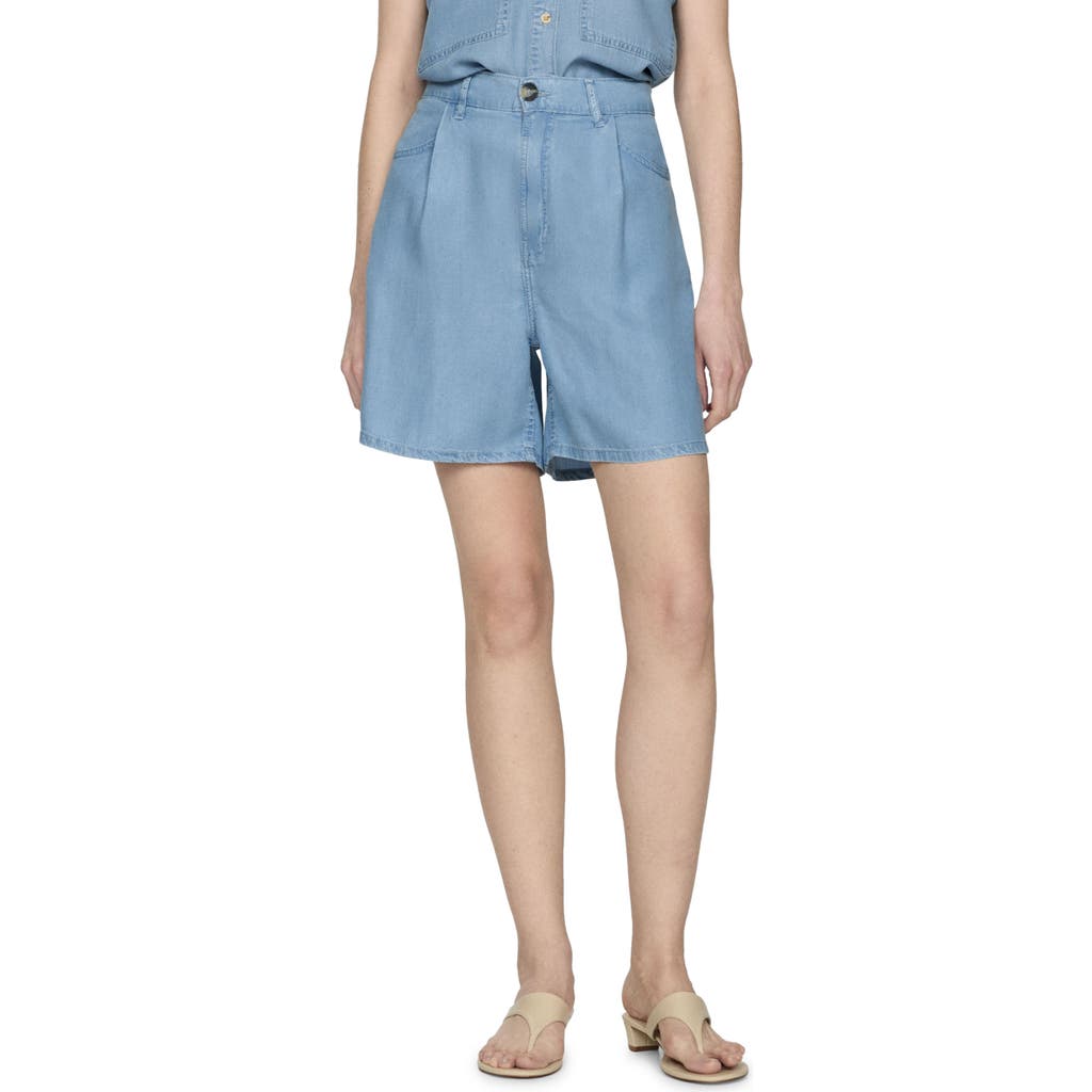 MANGO MANGO PLEATED LYOCELL BERMUDA SHORTS