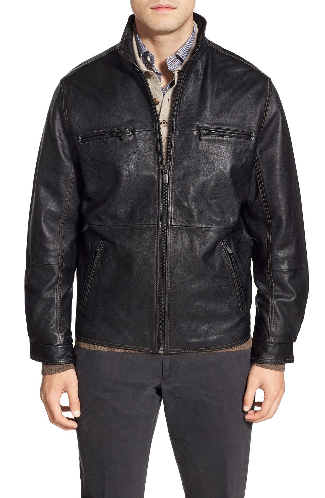 Tommy Bahama 'Sunrise Rider' Leather Jacket (Big & Tall) Nordstrom