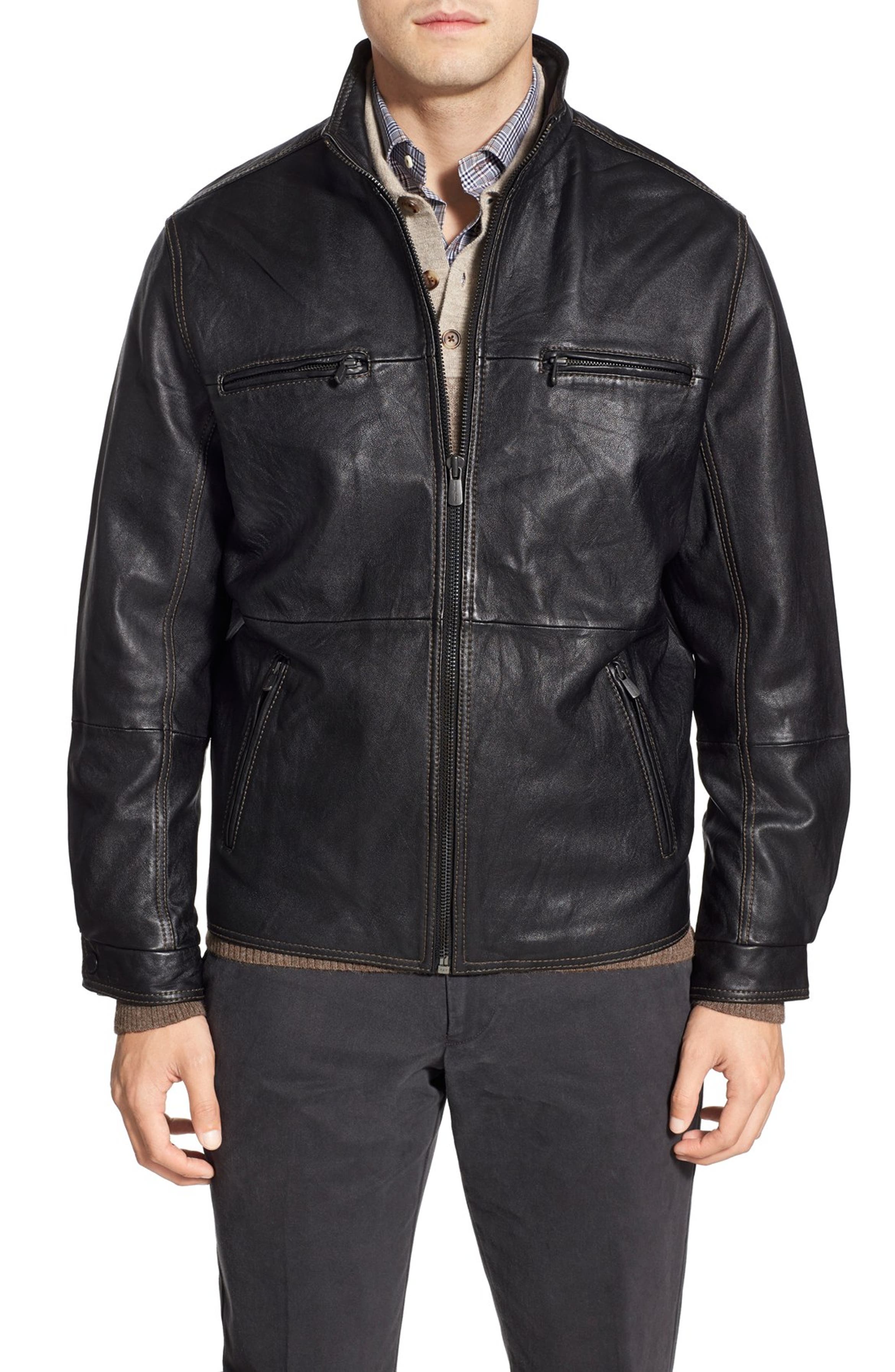 Tommy Bahama 'Sunrise Rider' Leather Jacket (Big & Tall) | Nordstrom