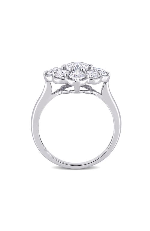 Delmar Lab-created Moissanite Flower Ring In Silver