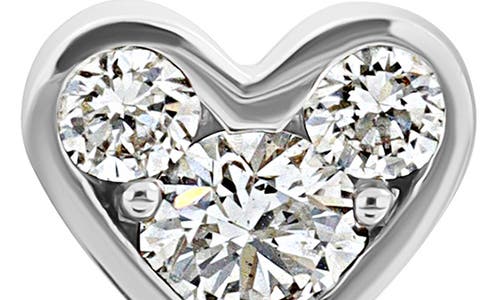 Shop Bony Levy Mika Diamond Heart Stud Earrings In 18k White Gold