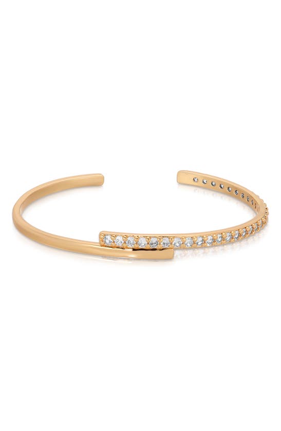 Shop Ettika Cubic Zirconia Cuff Bracelet In Gold