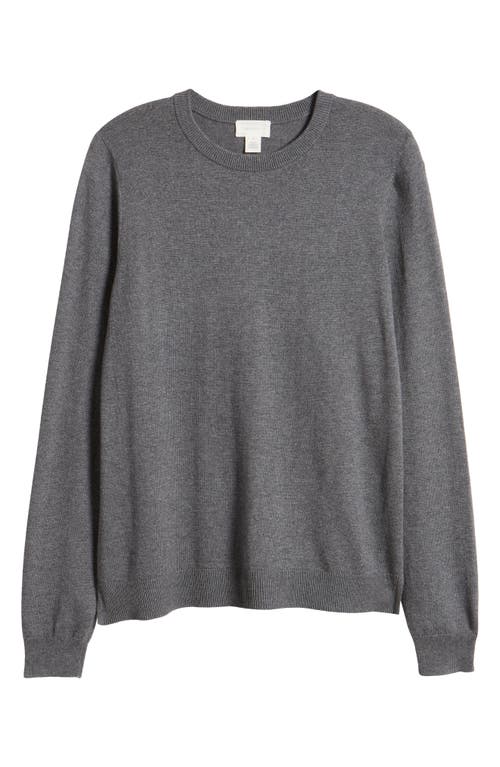 Shop Caslonr Caslon(r) Cotton & Cashmere Crewneck Sweater In Grey Dark Heather