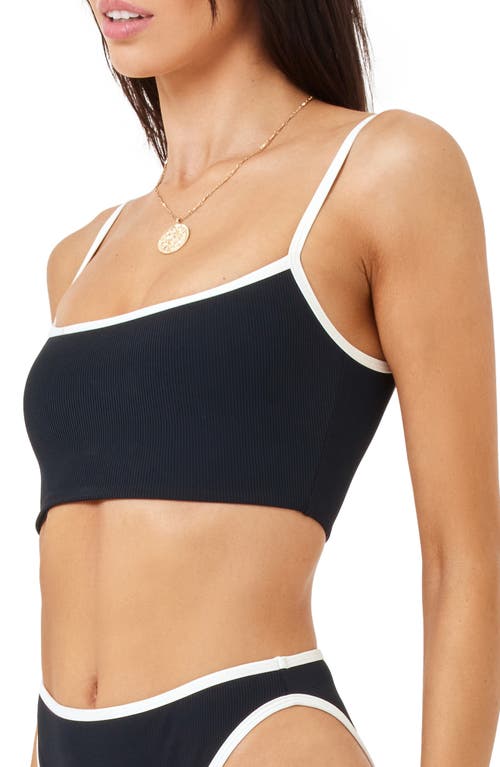 L*space Lspace Adalyn Contrast Trim Bikini Top In Black/cream