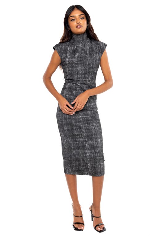 Dai Moda Knit Turtleneck Top In Charcoal