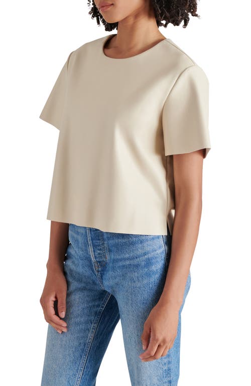 Shop Steve Madden Ezra Faux Leather Top In Bone