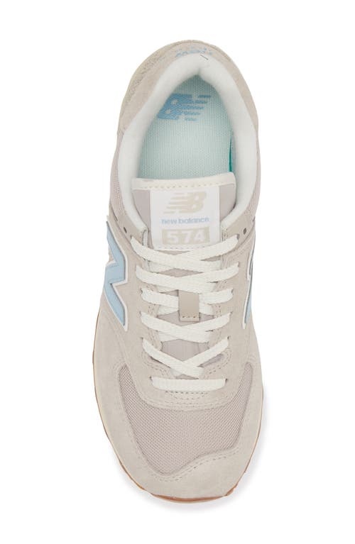 Shop New Balance 574 Sneaker In Moonrock/chrome Blue