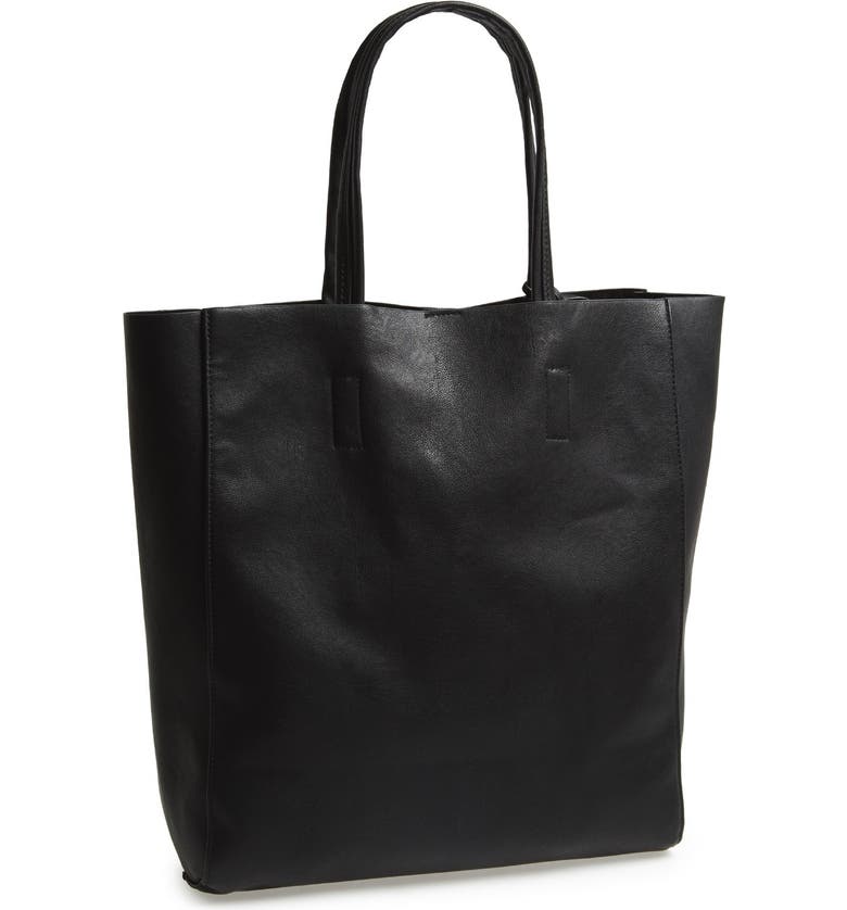 Street Level Structured Faux Leather Tote (Juniors) | Nordstrom