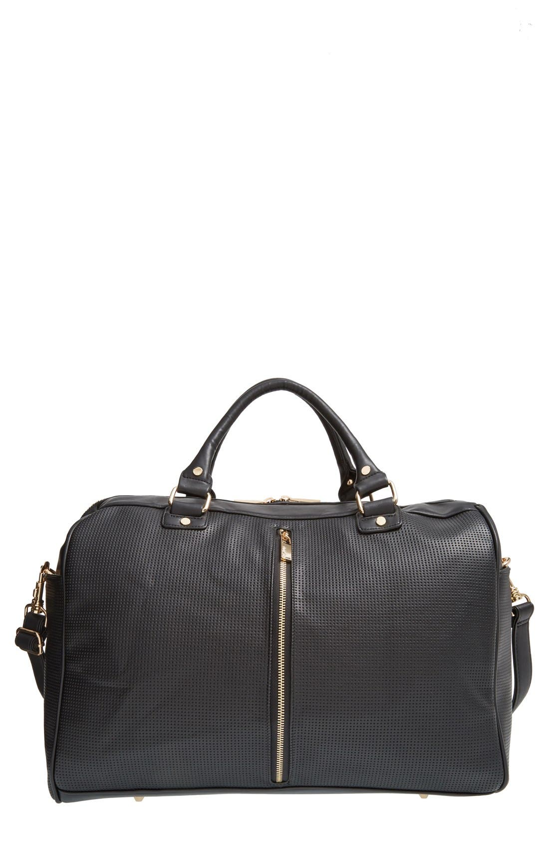 Deux Lux 'Downtown' Perforated Faux Leather Duffel Bag Nordstrom