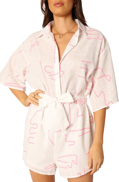 Petal And Pup Petal & Pup Kellie Tie Waist Cotton Romper In White